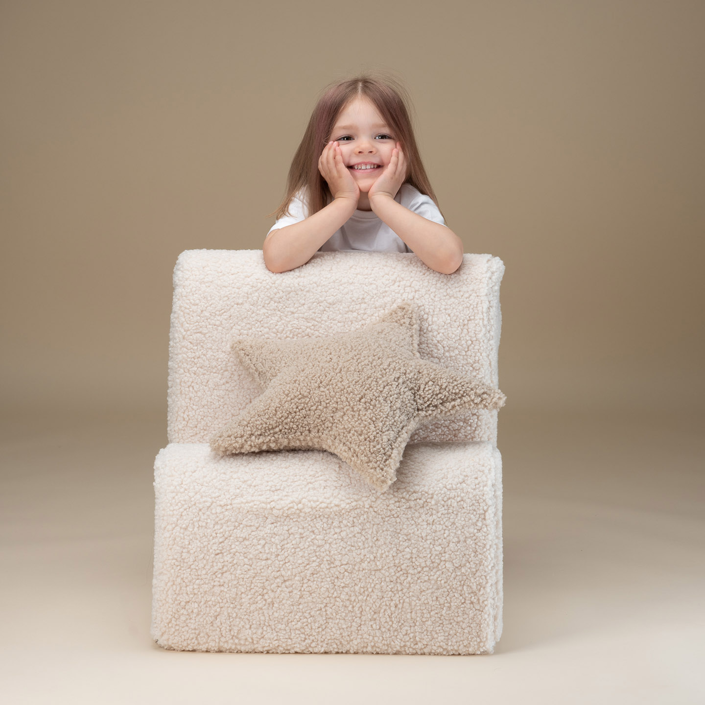 Cloud Chair Teddy Cream White