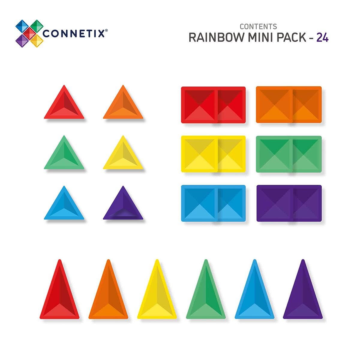 Magnetbausteine Rainbow Mini Pack 24tlg.