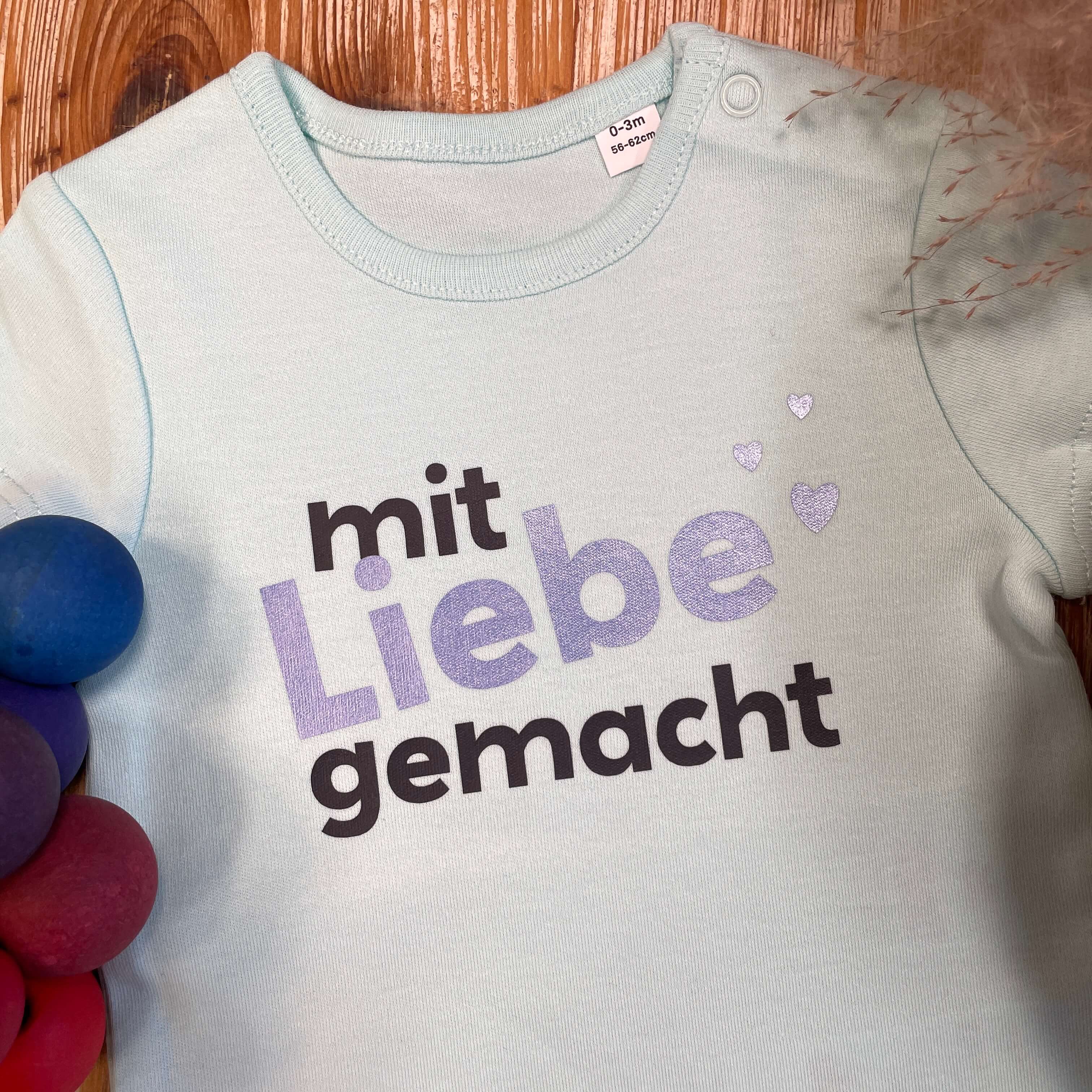 Body "Mit Liebe gemacht" Grün/Blau