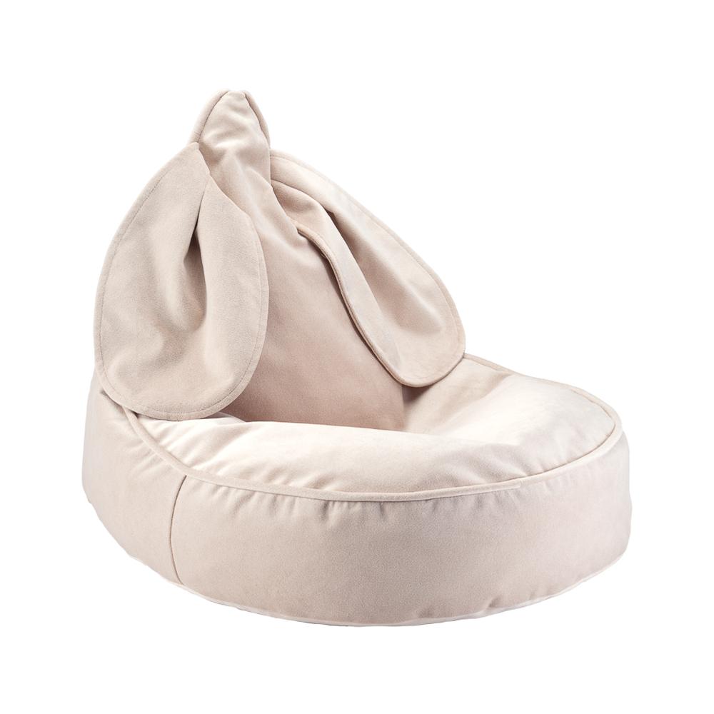 Sitzsack Hase Velours Dusty Beige