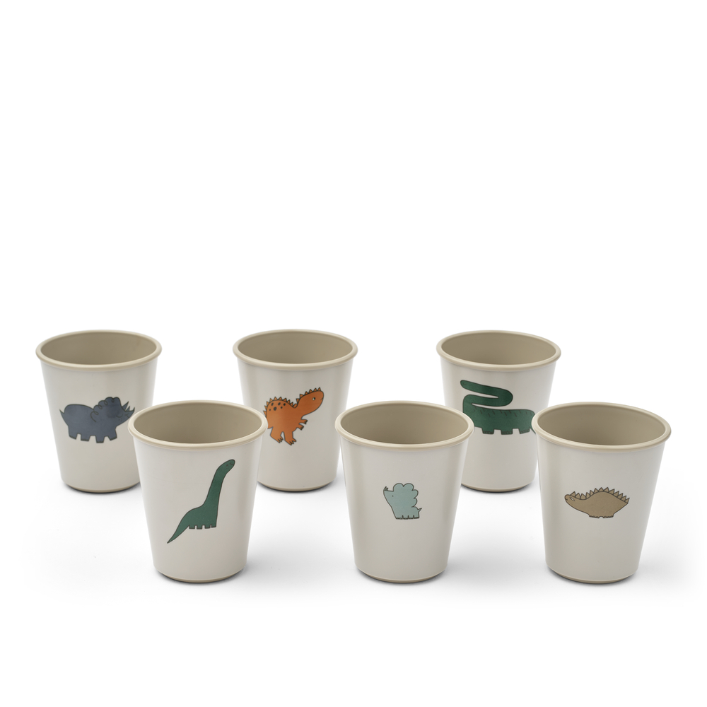 Lana Becher 6er Set Dinosaurs / Mist