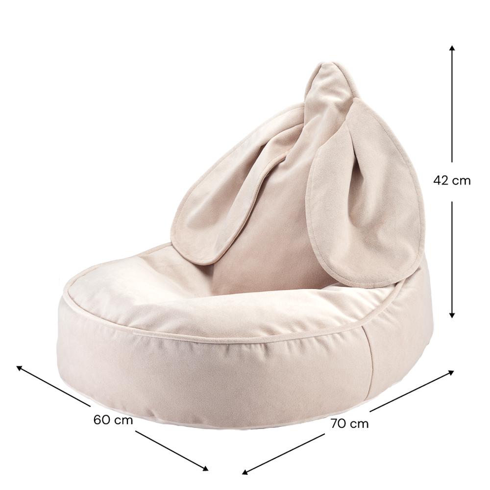 Sitzsack Hase Velours Dusty Beige