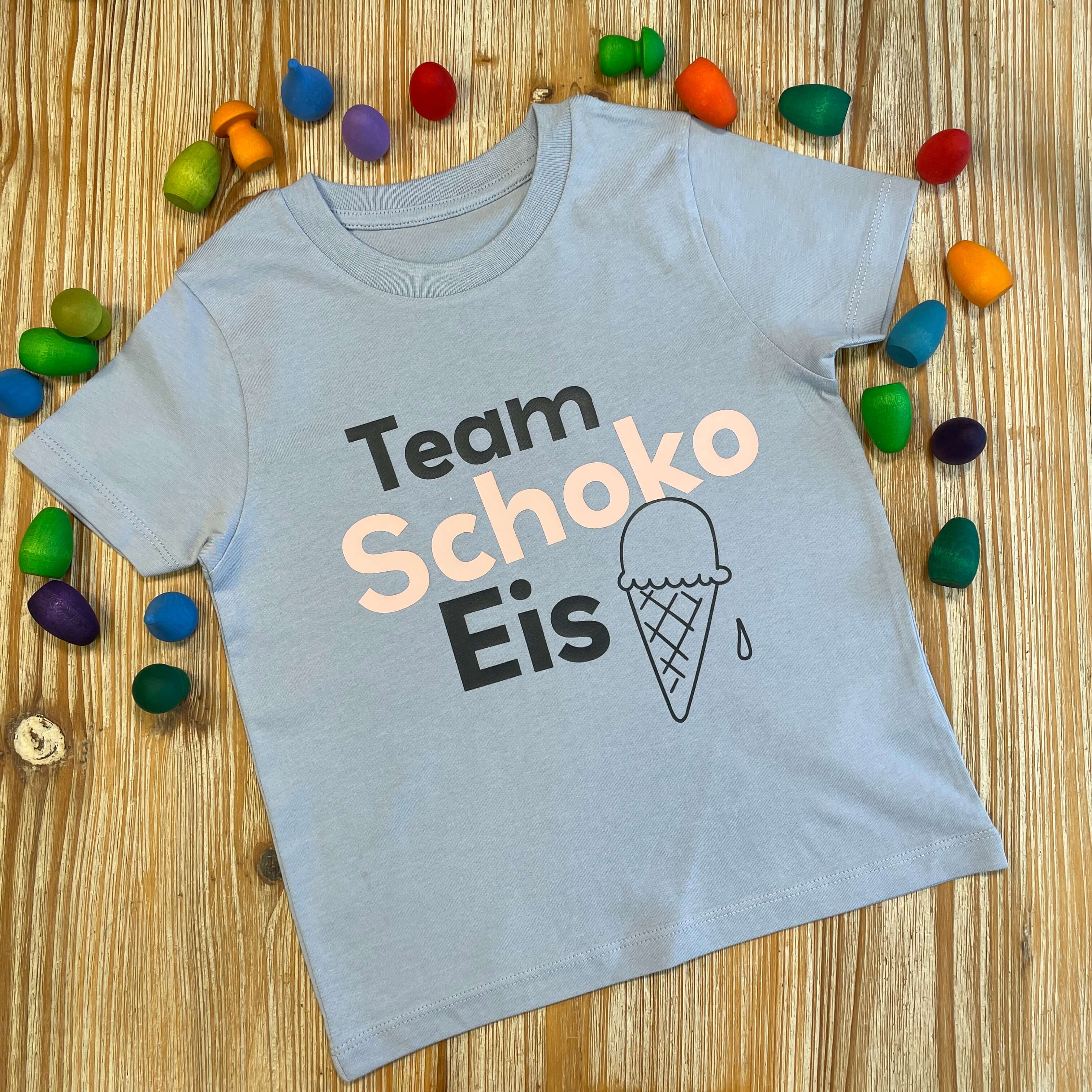 Shirt "Team Schoko Eis" Blau/Rosa