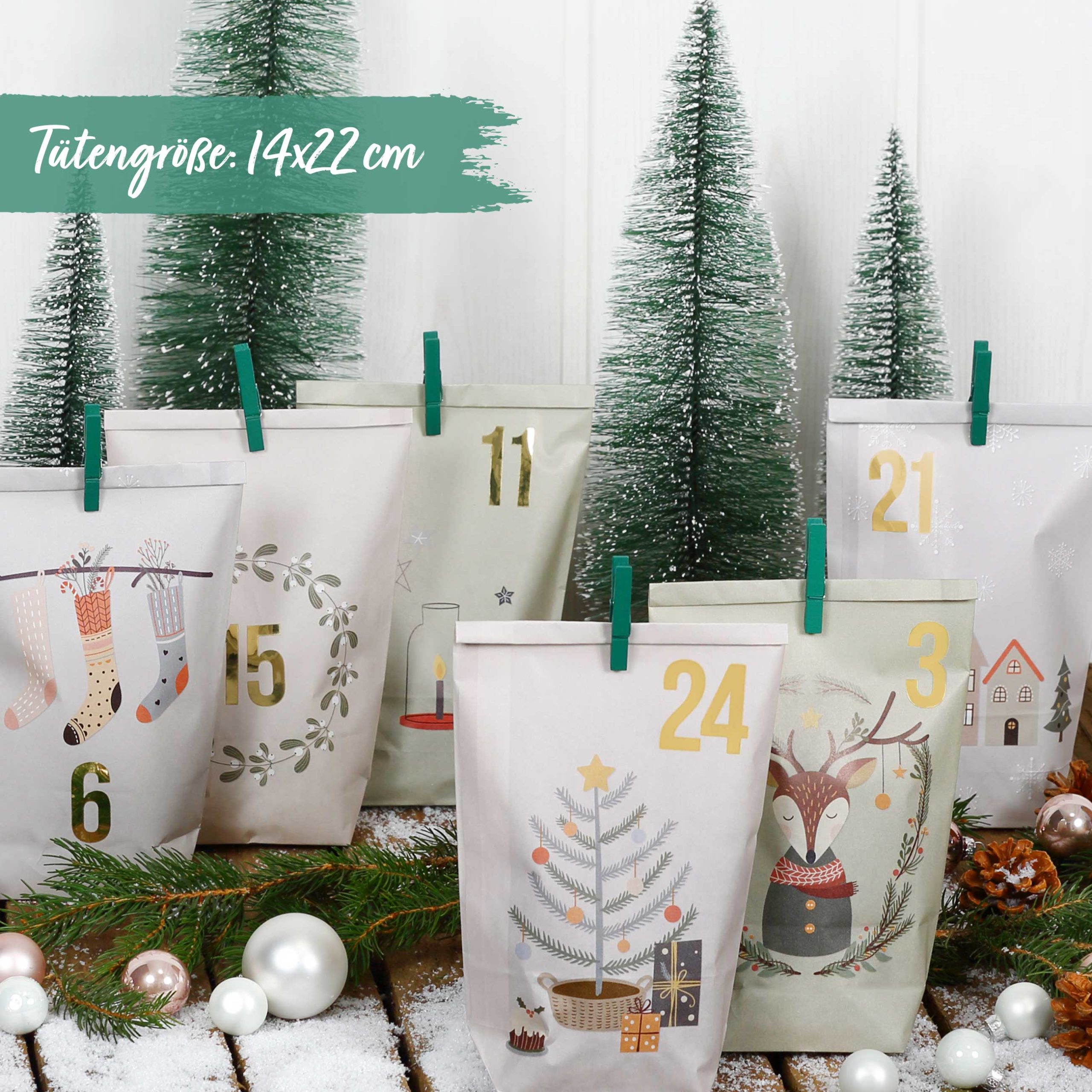 DIY Adventkalender bedruckt Hygge