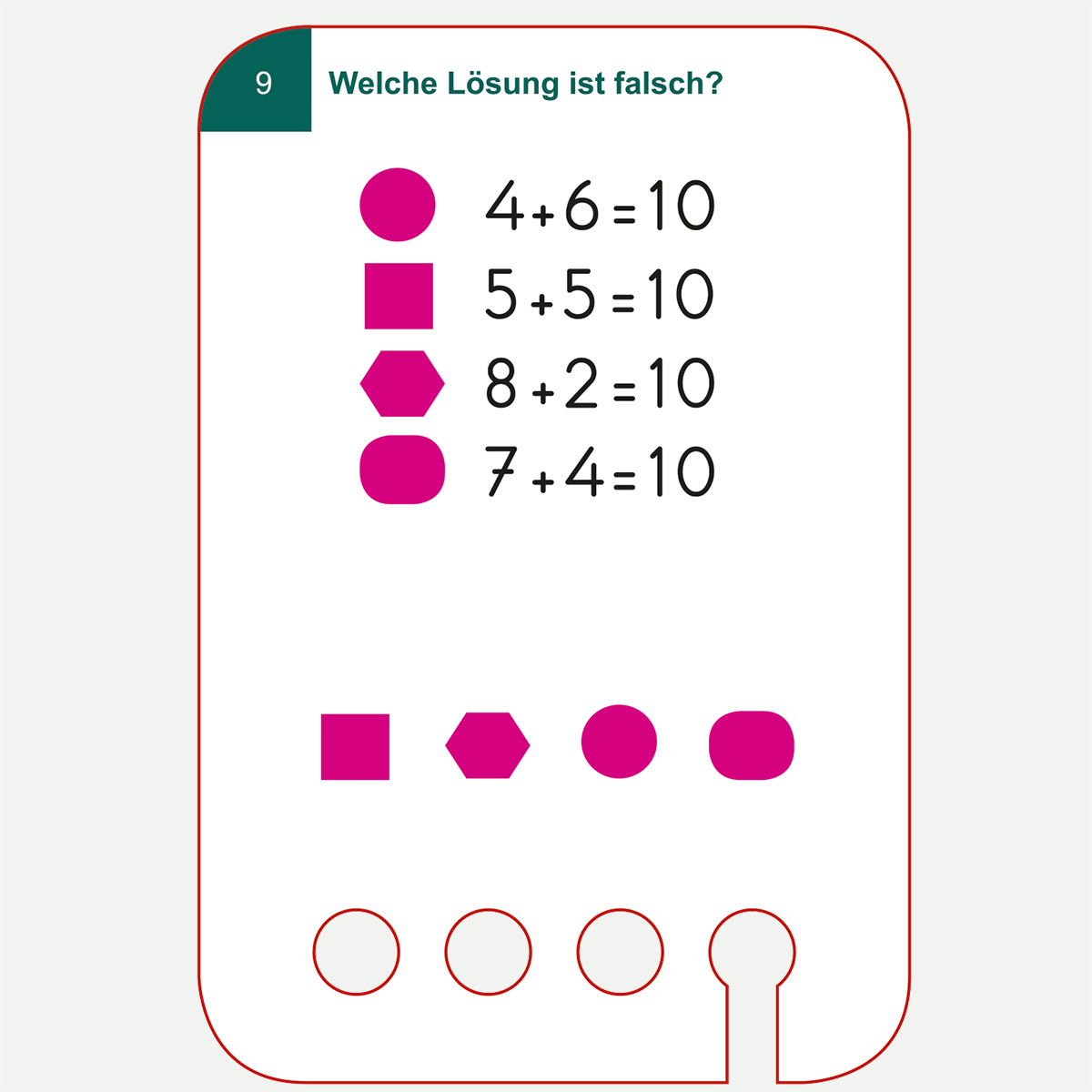 Lochkasten Kartensatz 6+ Rechentraining 1