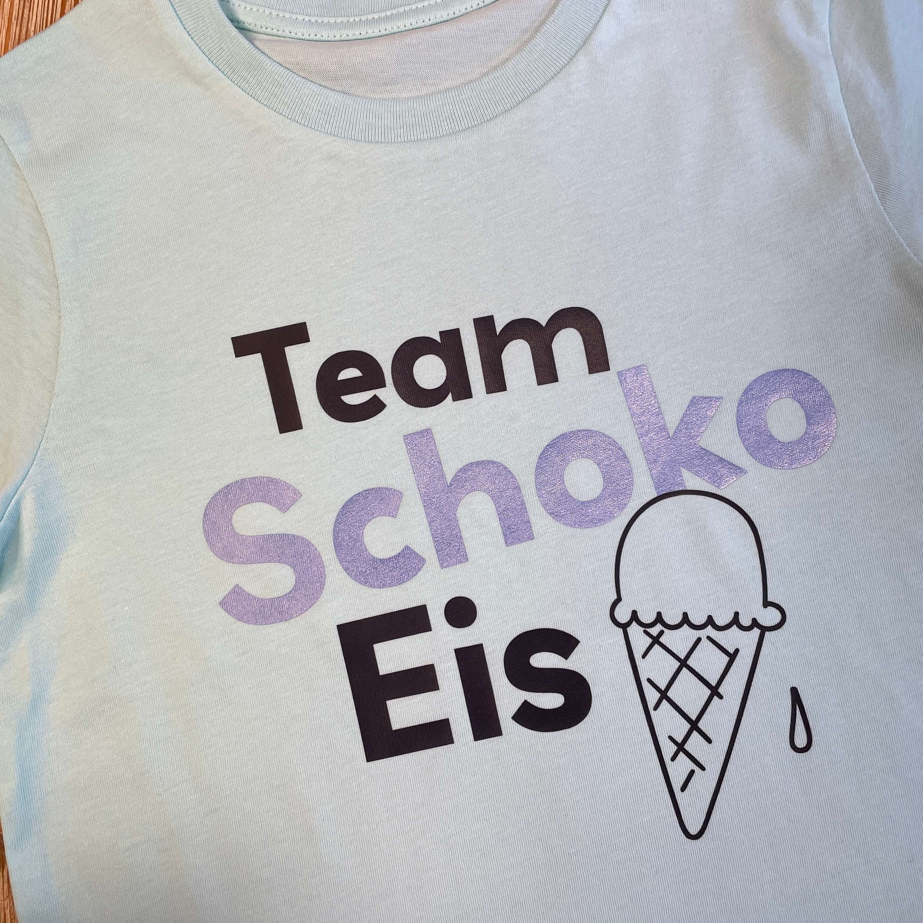 Shirt "Team Schoko Eis" Grün/Blau