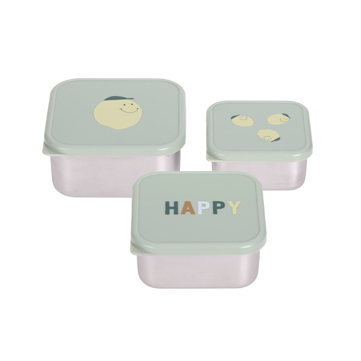 Snackbox Set Edelstahl Happy Fruits Lemon