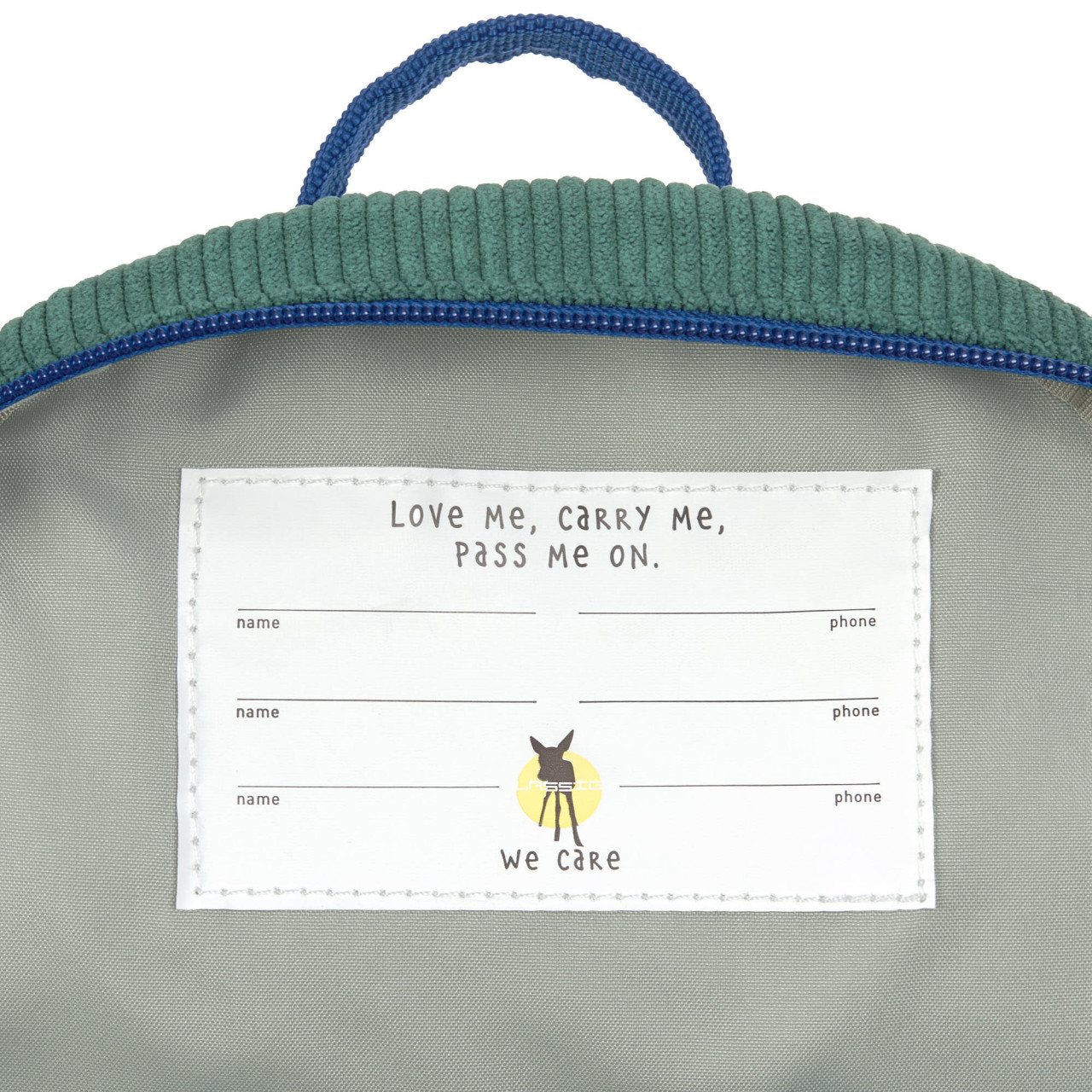 Rucksack Tiny Cord/Little Gang Fun/Ocean Green