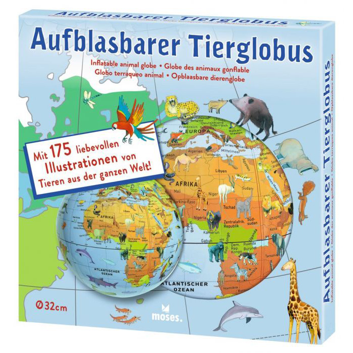 Aufblasbarer Tierglobus