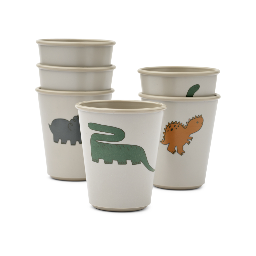 Lana Becher 6er Set Dinosaurs / Mist