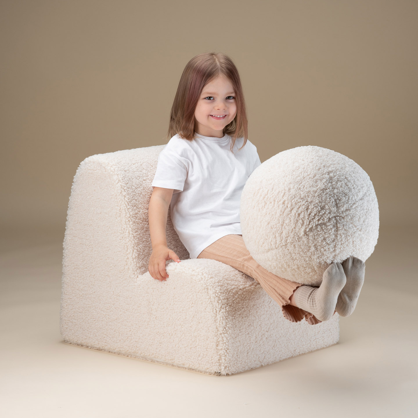 Cloud Chair Teddy Cream White