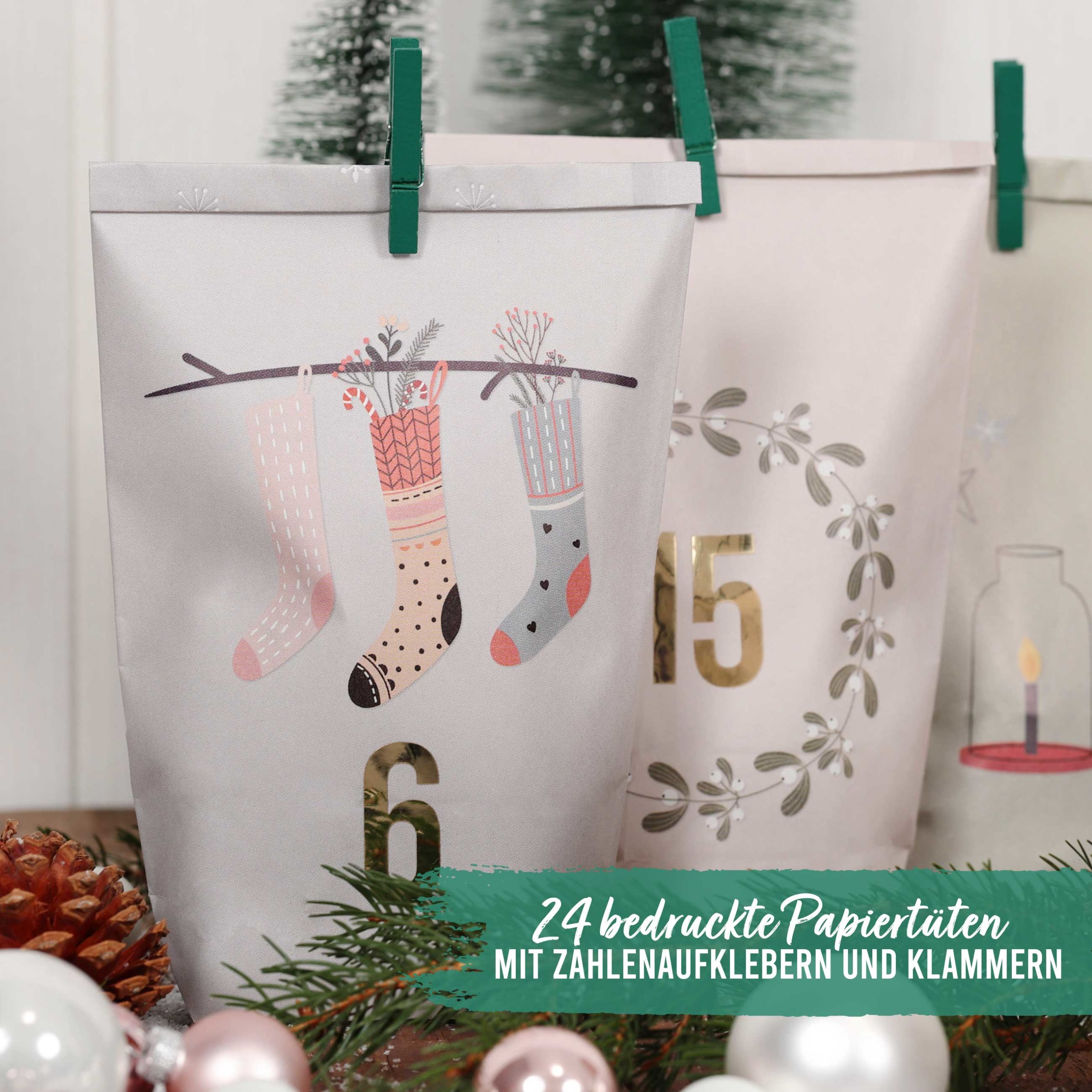 DIY Adventkalender bedruckt Hygge