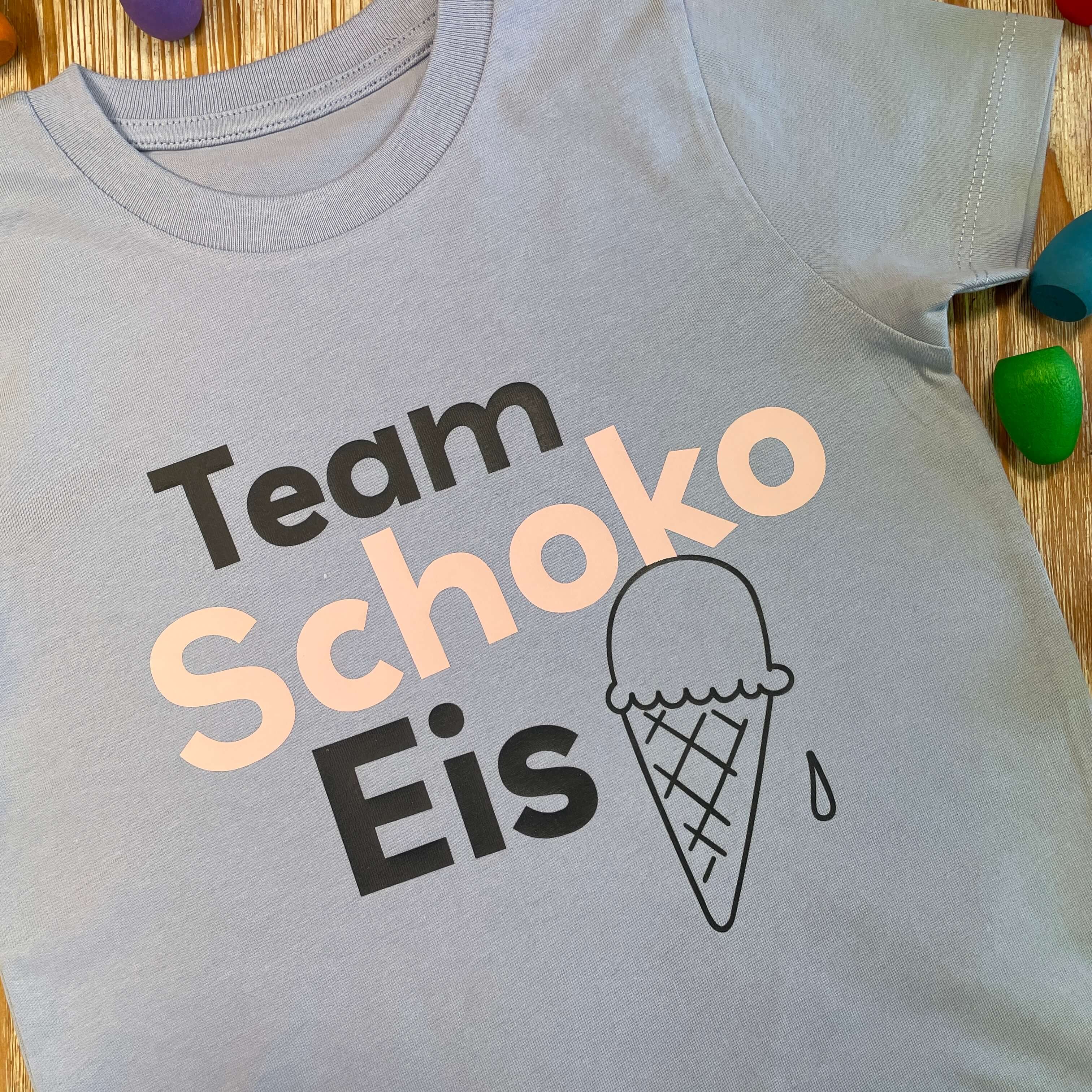 Shirt "Team Schoko Eis" Blau/Rosa