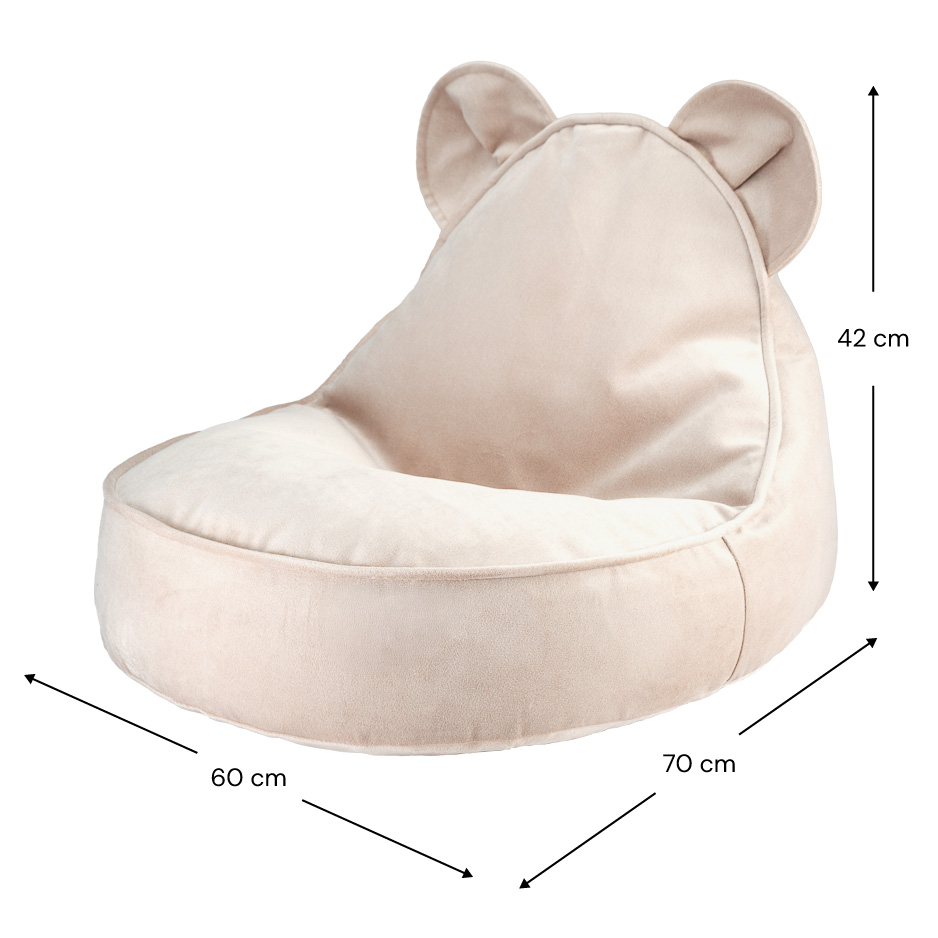 Sitzsack Bär Samt Dusty Beige