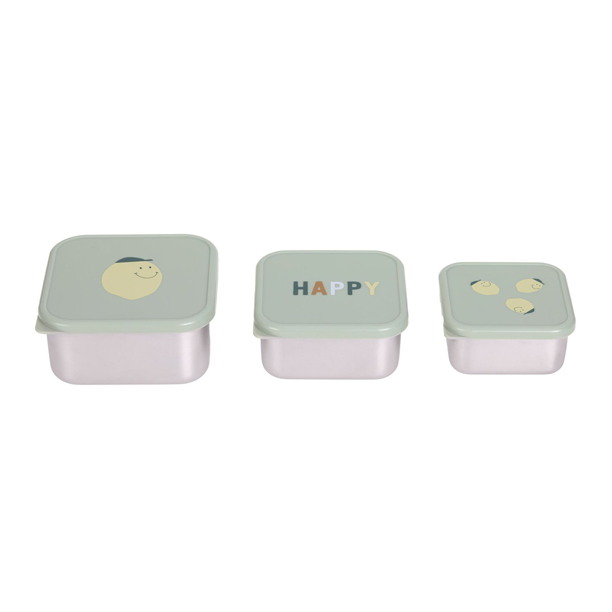 Snackbox Set Edelstahl Happy Fruits Lemon