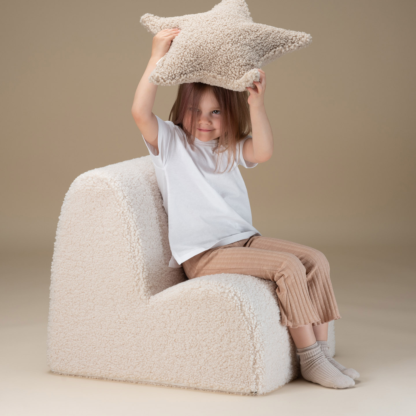 Cloud Chair Teddy Cream White