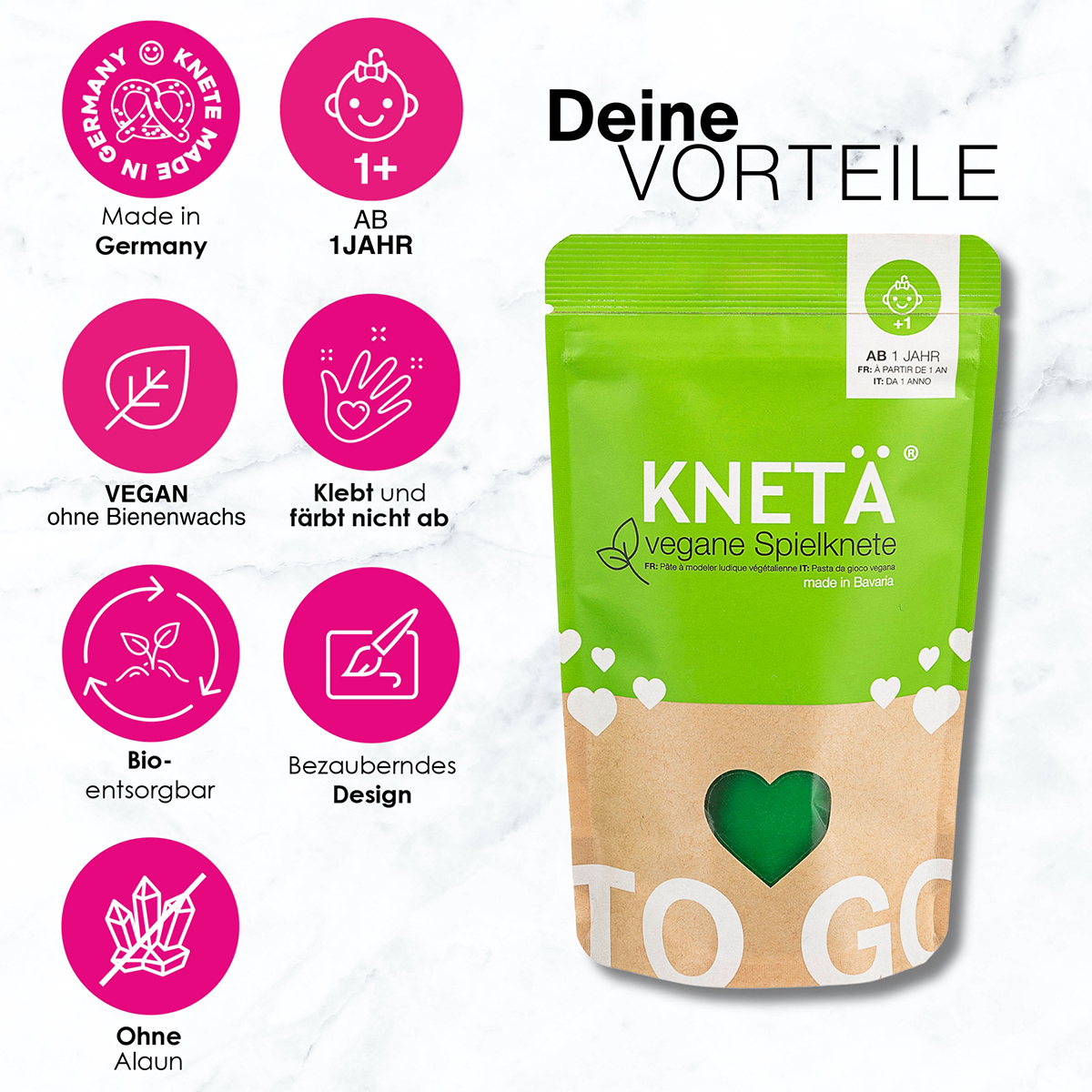 Vegane Knete 100g Rosa